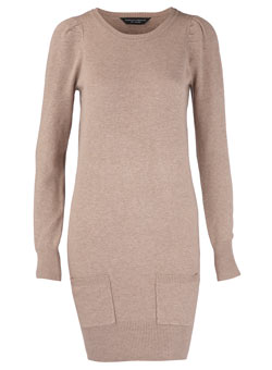 Dorothy Perkins Oatmeal crew neck long-line jumper