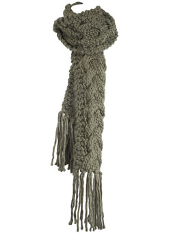 Dorothy Perkins Olive chunky cable scarf