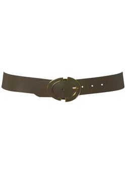 Olive oval buckle belt