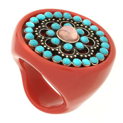 Dorothy Perkins Opaque and Filigree Resin Ring