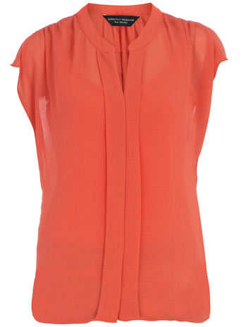 Orange pleat front blouse DP05227274