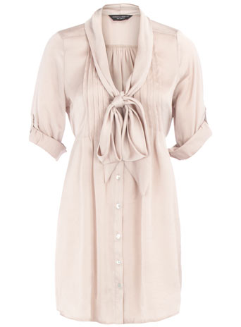 Dorothy Perkins Oyster pintuck pussybow blouse