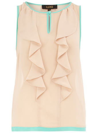 Dorothy Perkins Oyster piped ruffle blouse DP12277311