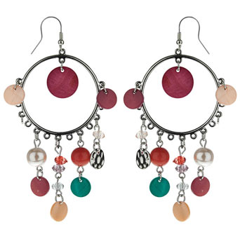 Pastel shell drop earrings