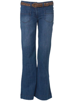 Dorothy Perkins Patch pocket tan belt jeans