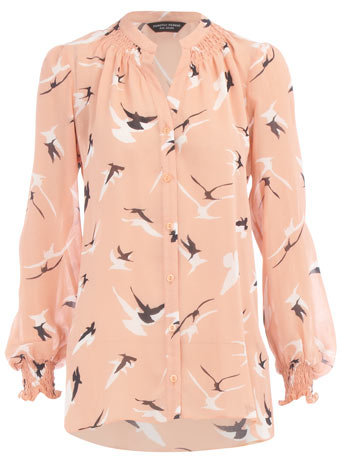 Dorothy Perkins Peach bird print blouse DP05202973