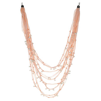 Dorothy Perkins Peach chiffon bead necklace