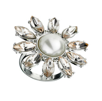 Peach flower stone ring