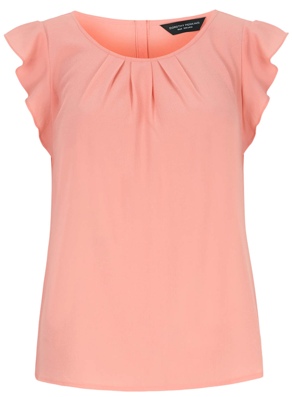 Dorothy Perkins Peach Flutter Sleeve Top 05419673