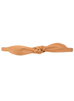 Dorothy Perkins Peach leather skinny bow belt