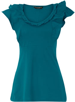 Dorothy Perkins Peacock ruffle eyelet top