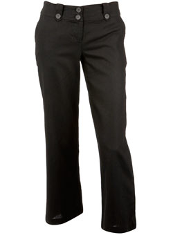 Petite black linen trousers