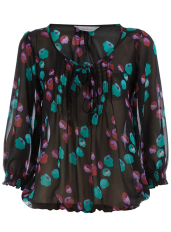 Dorothy Perkins Petite black poppy blouse DP79502201