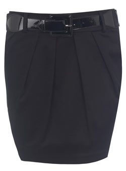 Petite black tulip skirt