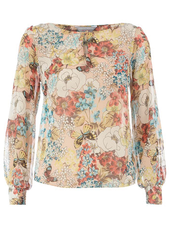 Dorothy Perkins Petite butterfly print blouse DP79008015