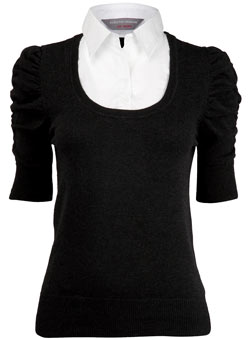 Dorothy Perkins Petite charcoal ruched 2in1