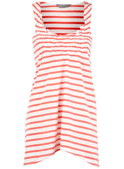 Dorothy Perkins Petite coral/white stripe vest
