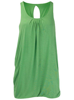 Dorothy Perkins Petite green pleat neck tunic