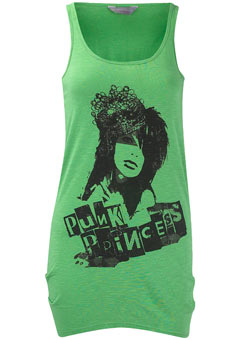 Dorothy Perkins Petite green Punk Princess top