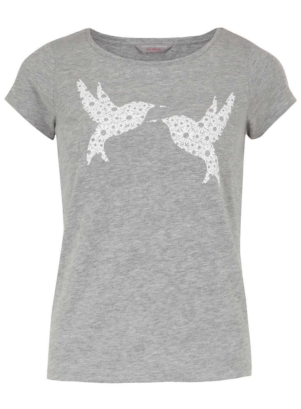 Dorothy Perkins Petite Grey Lace Bird T-shirt 79229715