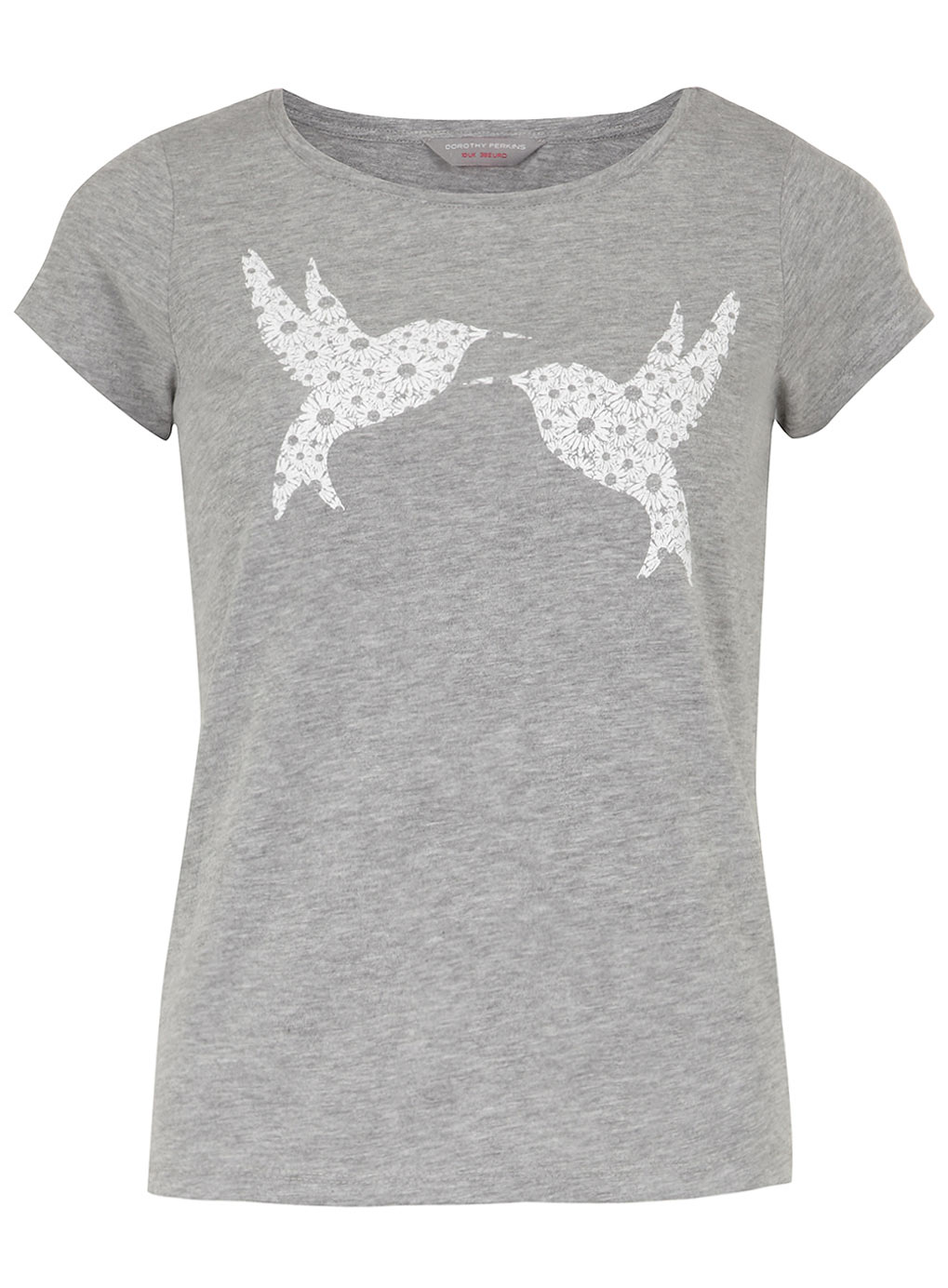 Petite Grey Lace Bird T-shirt 79229715