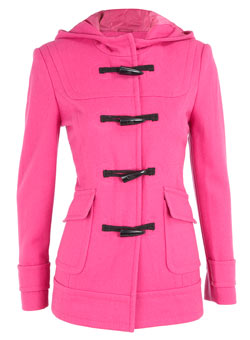 Petite pink duffle coat