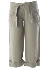 Dorothy Perkins Petite stone linen roll-up trousers