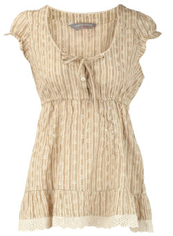 Dorothy Perkins Petite stripe woven gypsy top