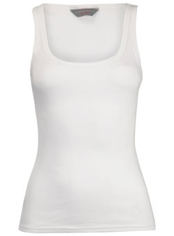 Dorothy Perkins Petite white rib scoop vest