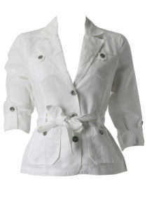 Petite white utility jacket
