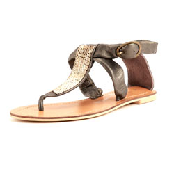 Dorothy Perkins Pewter leather beaded sandals