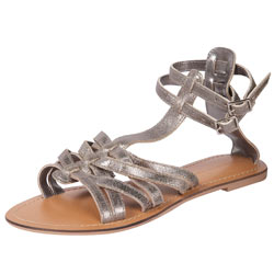 Pewter leather gladiators
