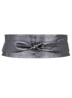 Dorothy Perkins Pewter leather wrap sash belt