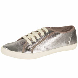 Dorothy Perkins Pewter metallic lace up pumps