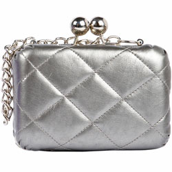 Dorothy Perkins Pewter quilted box clutch