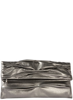 Dorothy Perkins Pewter ruched clutch