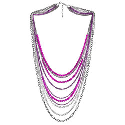 Dorothy Perkins Pink bead chain necklace