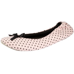 Pink/black spot slippers