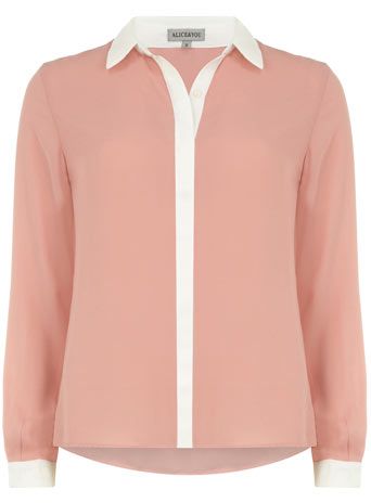 Dorothy Perkins Pink contrast sleeved blouse DP75100402