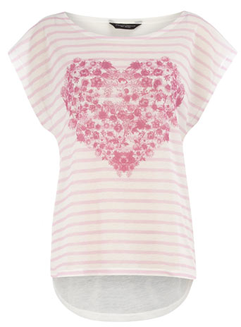 Dorothy Perkins Pink floral heart t-shirt DP56254914