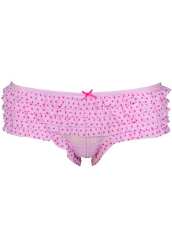Pink heart ruffle shorts