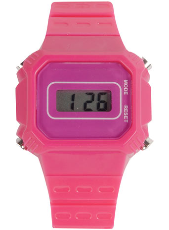 Pink large digital watch