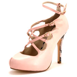Pink multi strap shoes