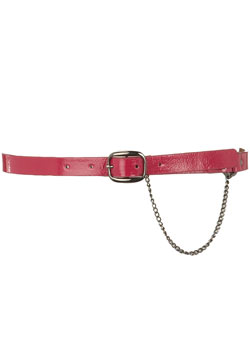 Dorothy Perkins Pink patent drop chain belt