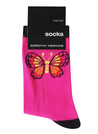 Dorothy Perkins Pink placement butterfly socks