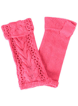 Dorothy Perkins Pink pointelle handwarmers