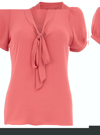 Pink pussybow blouse DP05307215