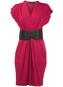 Dorothy Perkins Pink wrap belted pocket dress