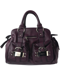 Dorothy Perkins Plum chunky lock bag