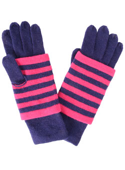 Purple and pink 2 in 1 gloves